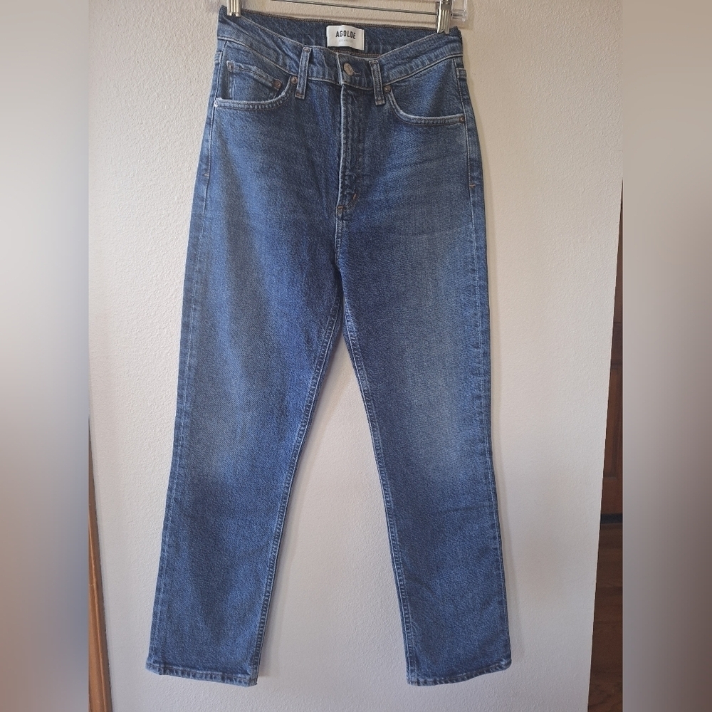 AGOLDE Wilder Jeans Hype Wash Zip Button Closure No Stretch Womens Size 24